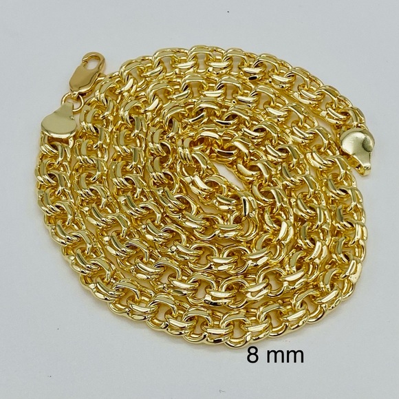 BISMARK Yellow Gold plated 14k Chain Necklaces  24” With crystal cross - Picture 11 of 17